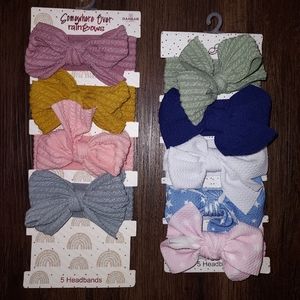 9 Baby Girl Stretchy Headbands Hairbows New